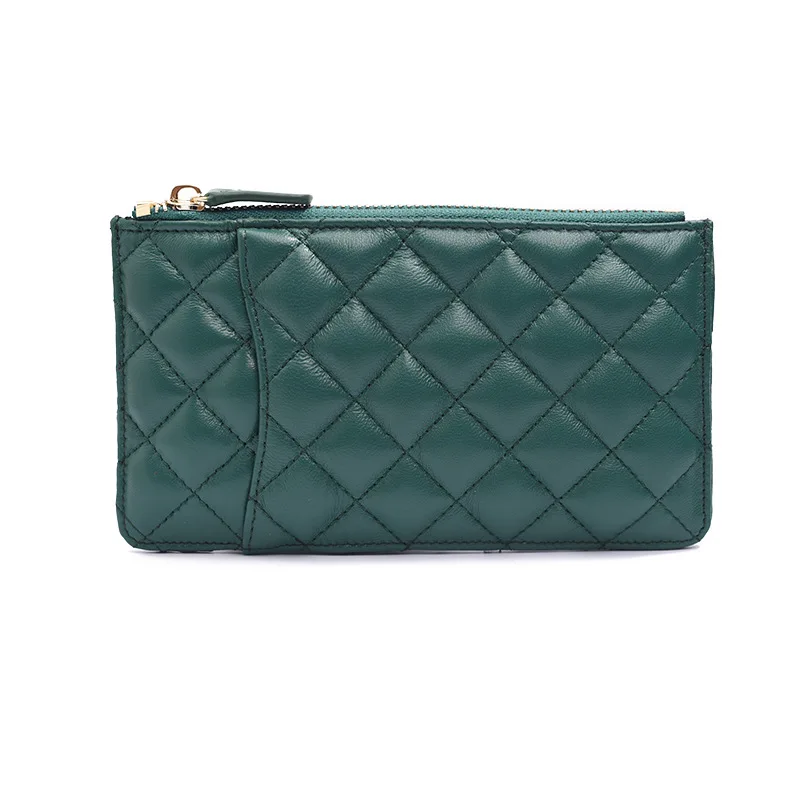 Новинка Женская Кредитная карточка с ромбовидной решеткой натуральная кожа