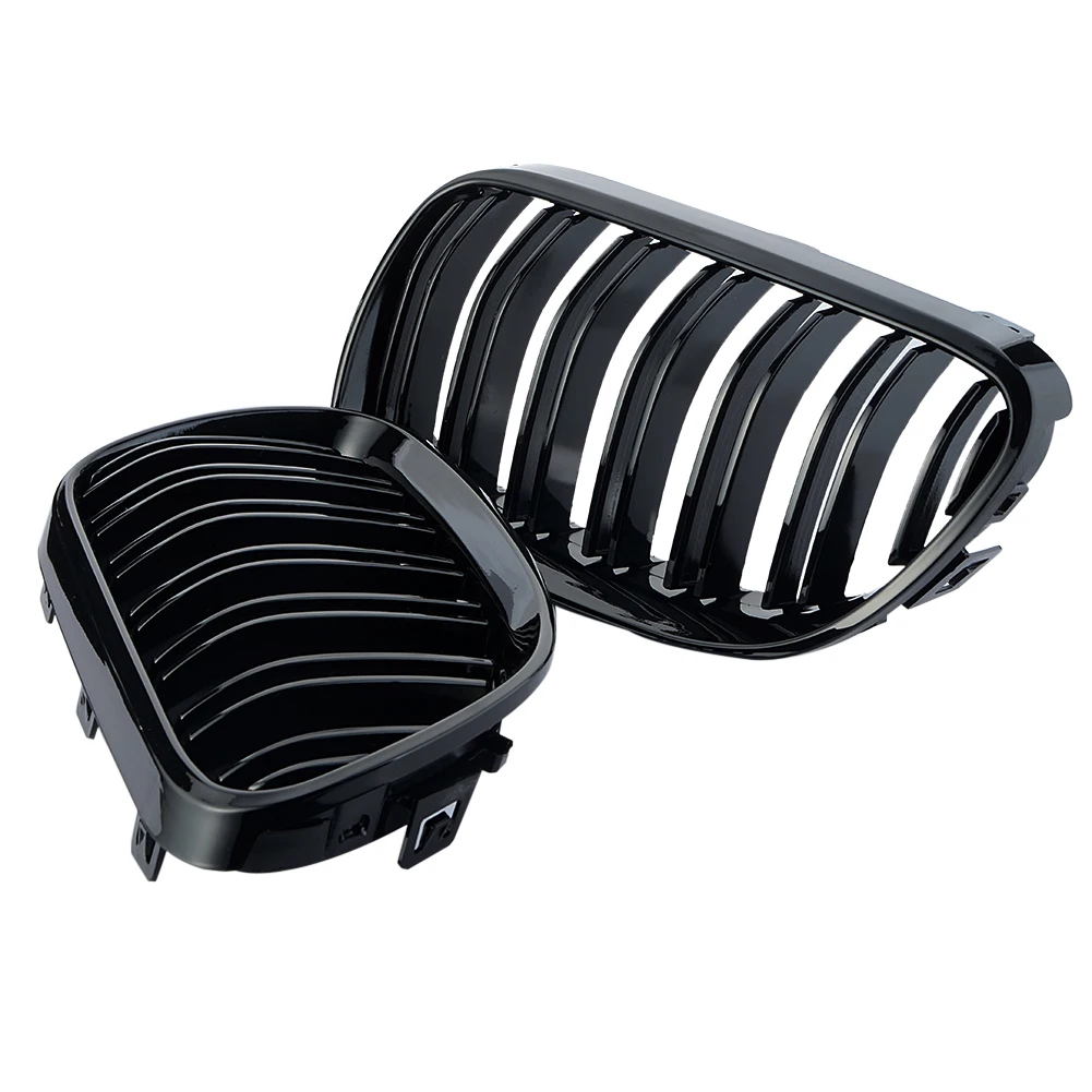 

1 Pair Gloss Black Dual Line Car Front Grille Kidney Grill Replacement For BMW E92 E93 320 328i 335i 2Door 2010-2014 Car Styling