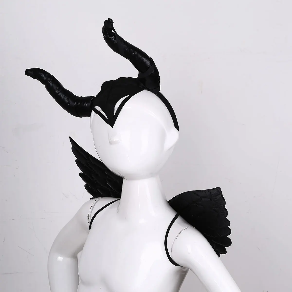 Kids Children Halloween Cosplay Malefice Witch Horns Black Wings with/without Hat Headwear Headband Helmet Queen |