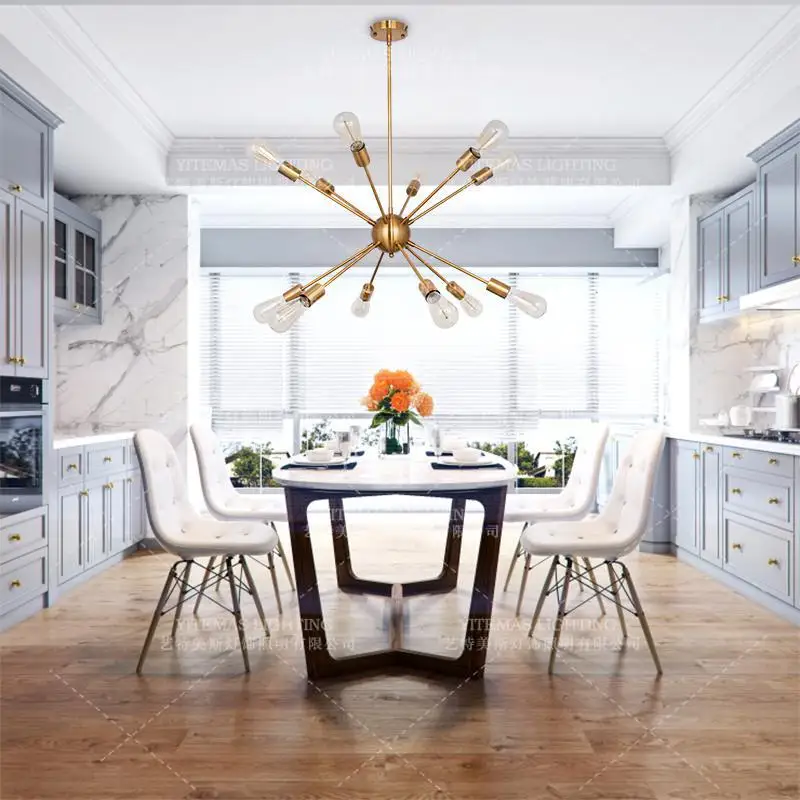 Промышленные современные лофтовые светильники Висячие матовый латунный золотой