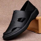Мужские кожаные сандалии, Нескользящие, летняя обувь