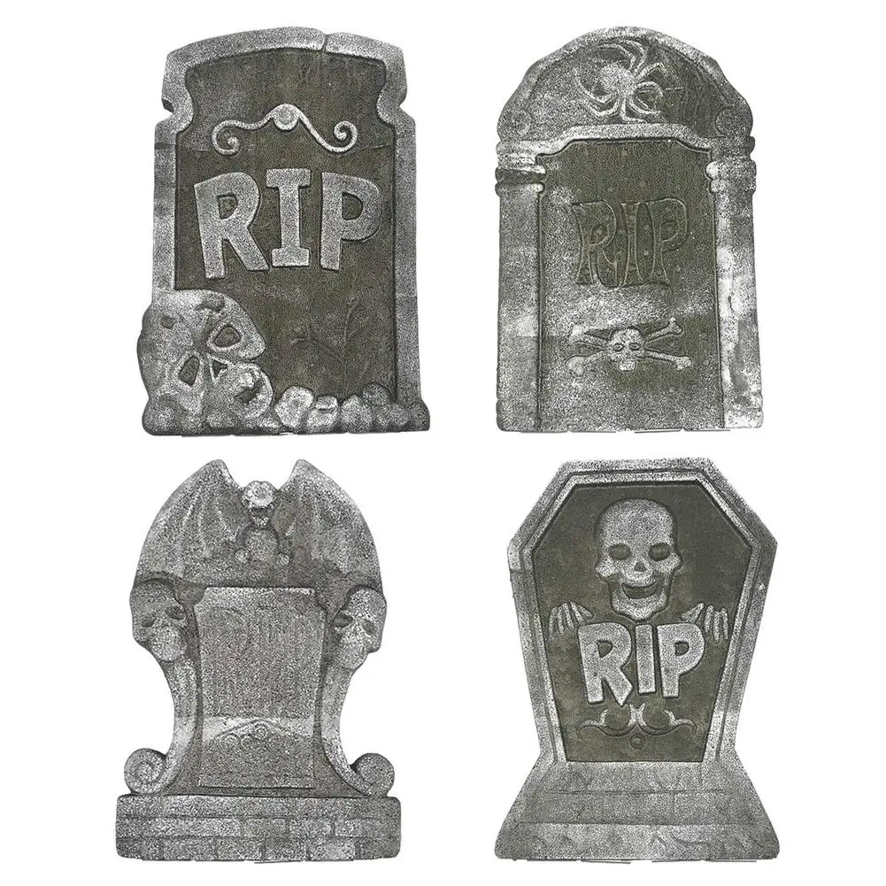 NEW Halloween Garden Decoration Skeleton Tomb Tombstone With RIP Letters Bad Omens Haunted House Decor Frighten Kids 6