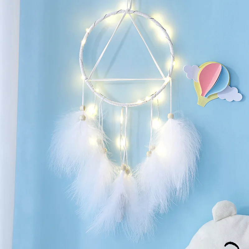 Лидер продаж Ловец снов с белыми перьями искусство подвеска ветряные
