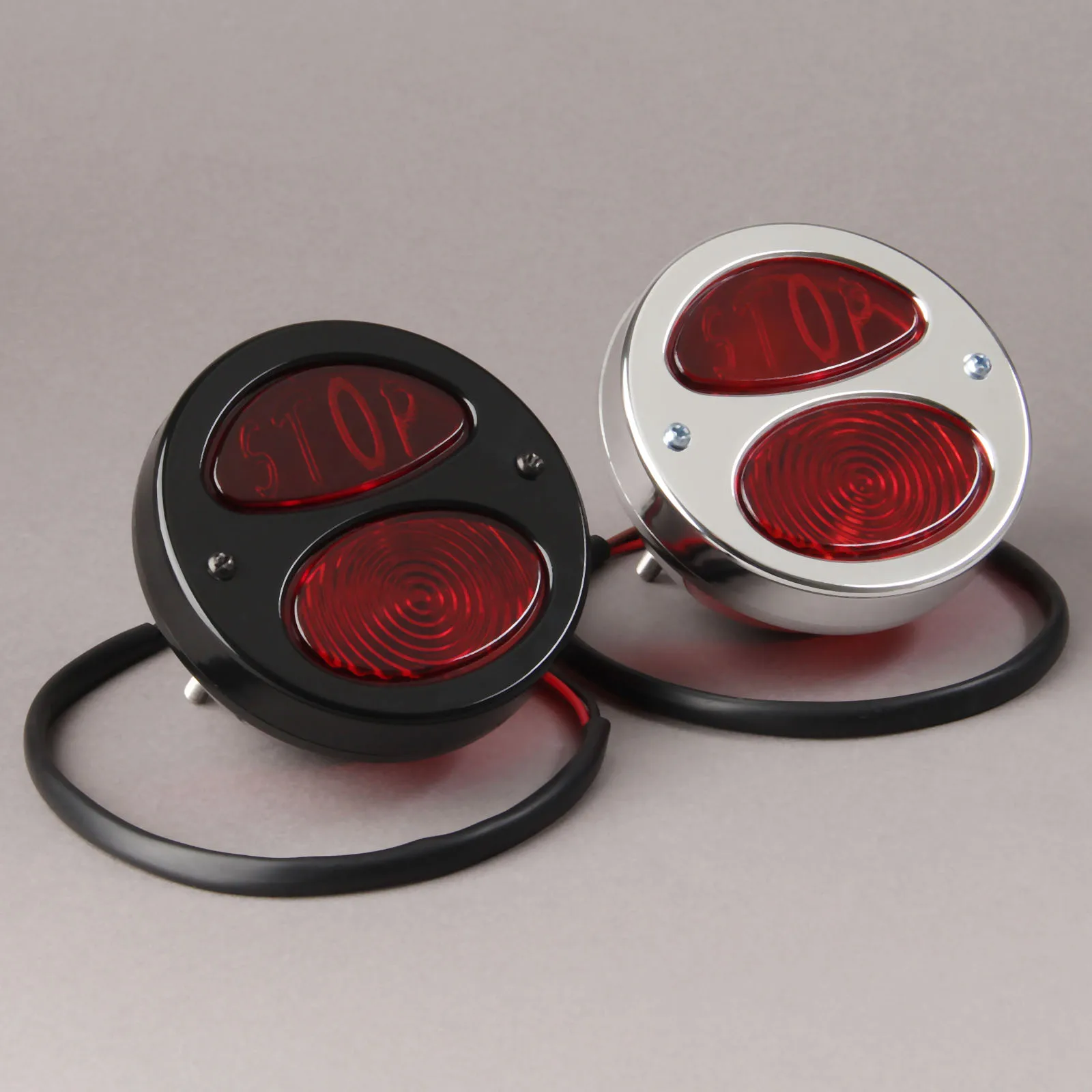 Универсальный хромированный красный мотоцикл &quotстоп&quot задний фонарь для Кафе