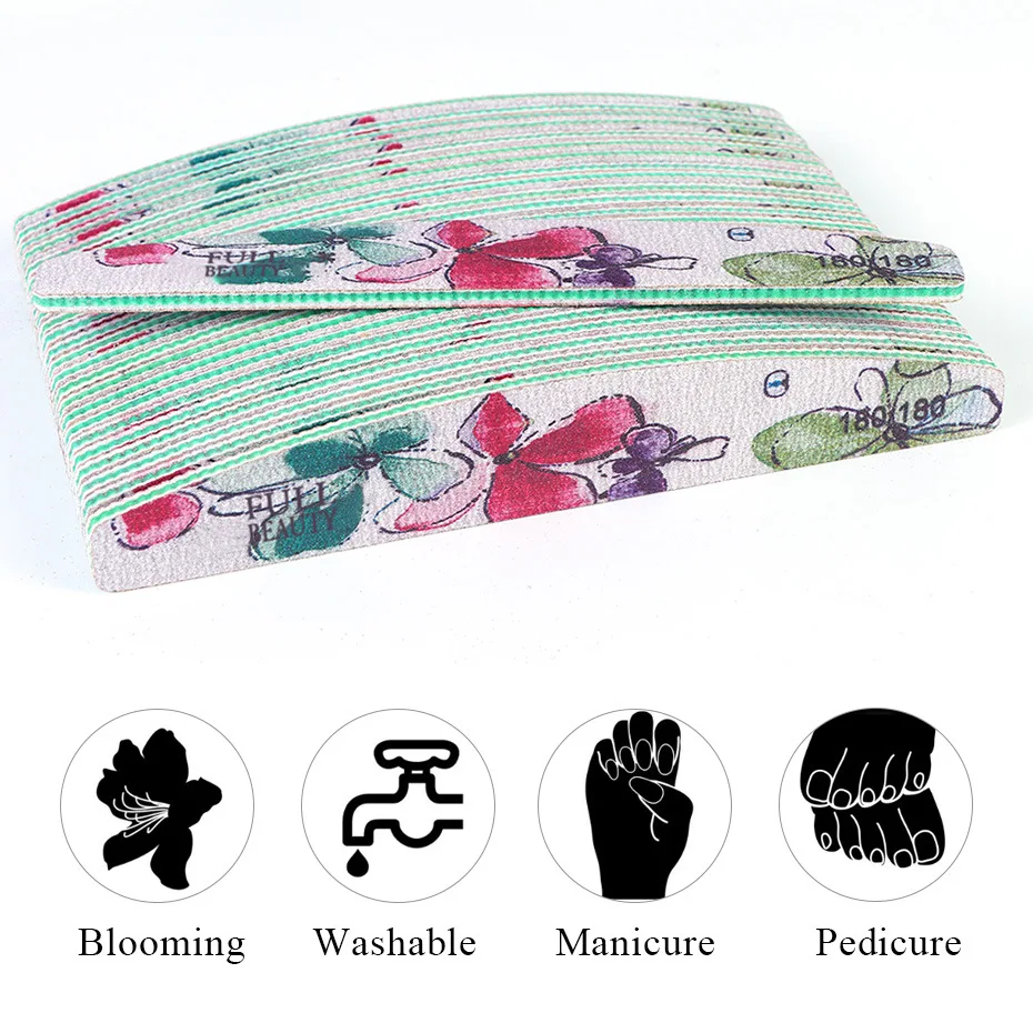 Пилка для ногтей с цветочным принтом 6 шт. | Красота и здоровье