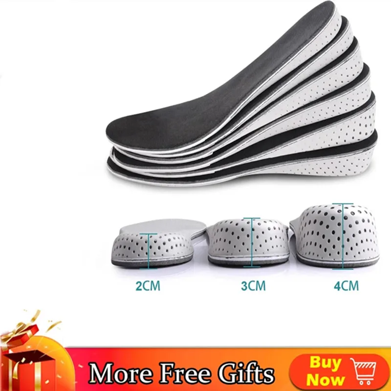 FVYVL 1 Pair Women Men Comfortable Height Increase Insole Unisex Insert Memory Foam Insoles Shoes Fu