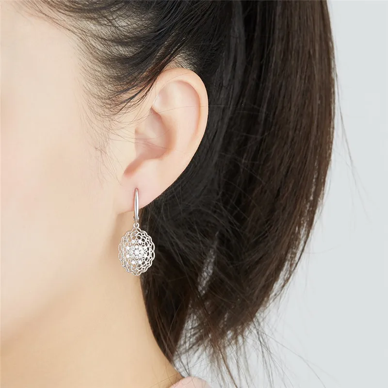 

Sterling Silver Stamen Zircon Earring Women's Korean Version Atmosphere Flash Temperament Personality Jewelry Gift