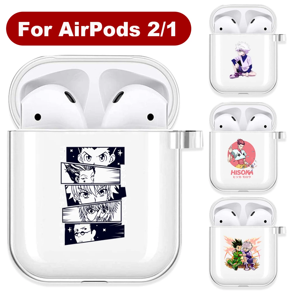 Мягкий прозрачный чехол для наушников Airpods 2/1 Hunter X | Электроника