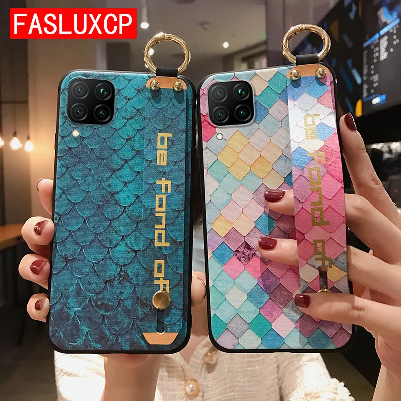 Модный цветной геометрический Чехол держатель для браслета Huawei P40 Lite P20 P30 Pro Mate 20 30