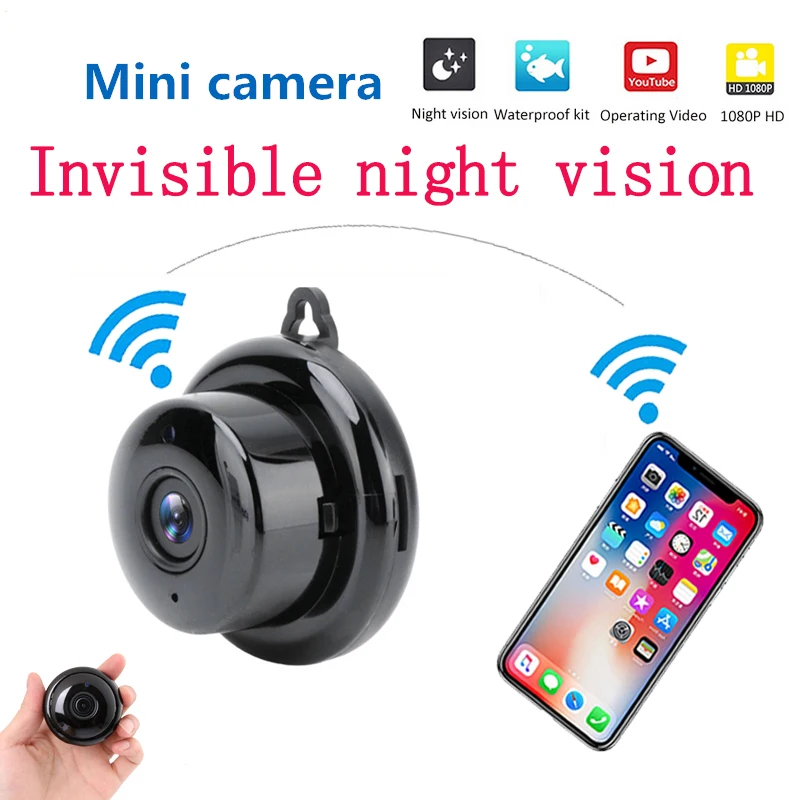 

Home Security MINI camera WIFI 1080P IP Camera Wireless Small CCTV Infrared Night Vision Motion Detection SD Card Slot Audio APP