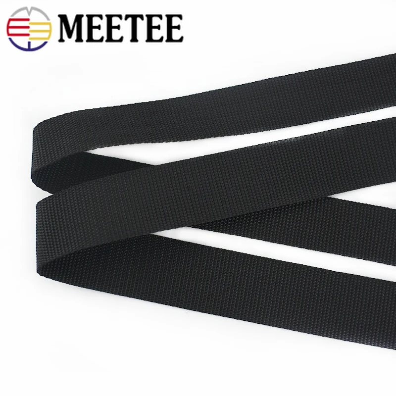 Meetee 10 метров 2 см черный полиэфирный ленточный ремень рюкзак ошейник для домашних