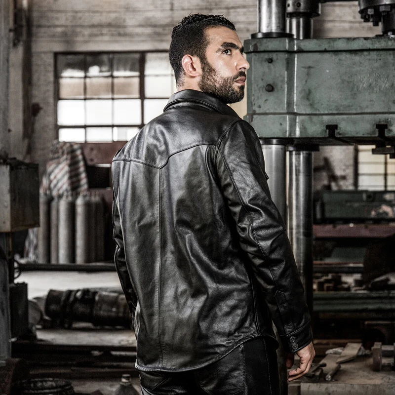 Мужская верхняя одежда HA-2 из коровьей кожи винтажная куртка воловьей |