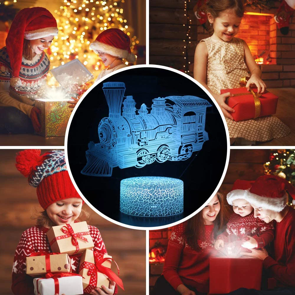 Акула поезд-образный цветной сенсорный 3D светодиодный Ночной светильник с