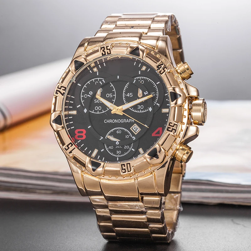FOSSIL Лидирующий бренд мужские наручные часы с золотым циферблатом и ремешком из нержавеющей стали роскошный дизайн мужские часы reloj deportivo hombre - Color: 1