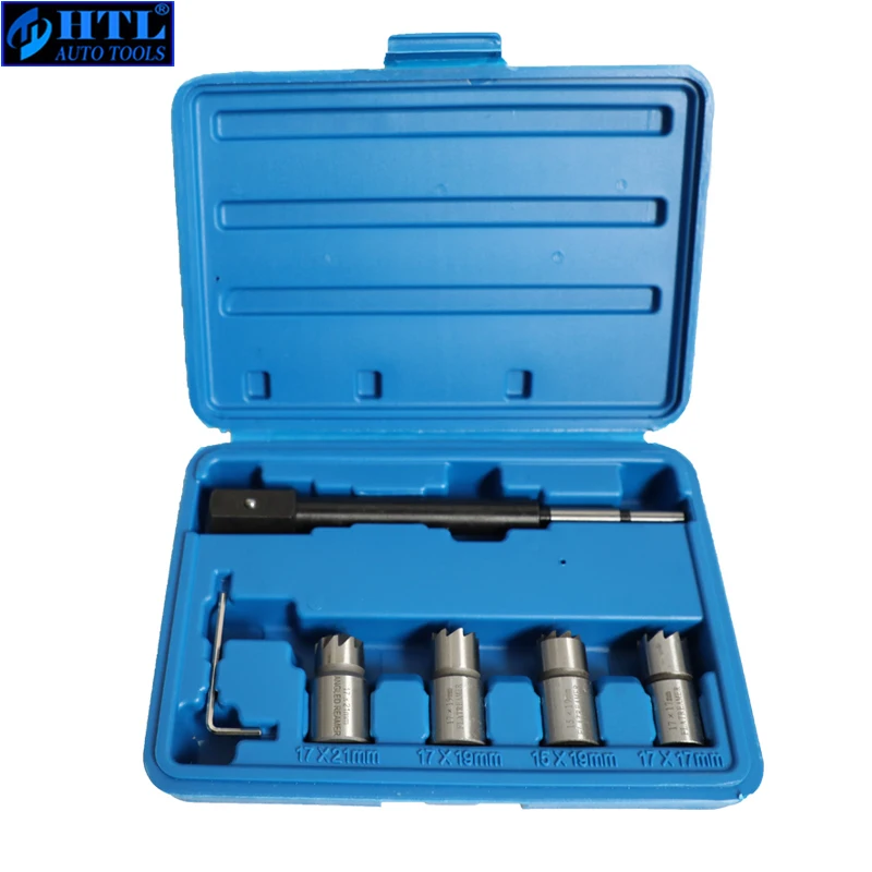 5PC Diesel Injector Seat Cutter Remover Removal Tool Kit For Delphi Bosch BMW Merc CRD PSA Ford Fiat Peugeot Cutter Cleaner tool