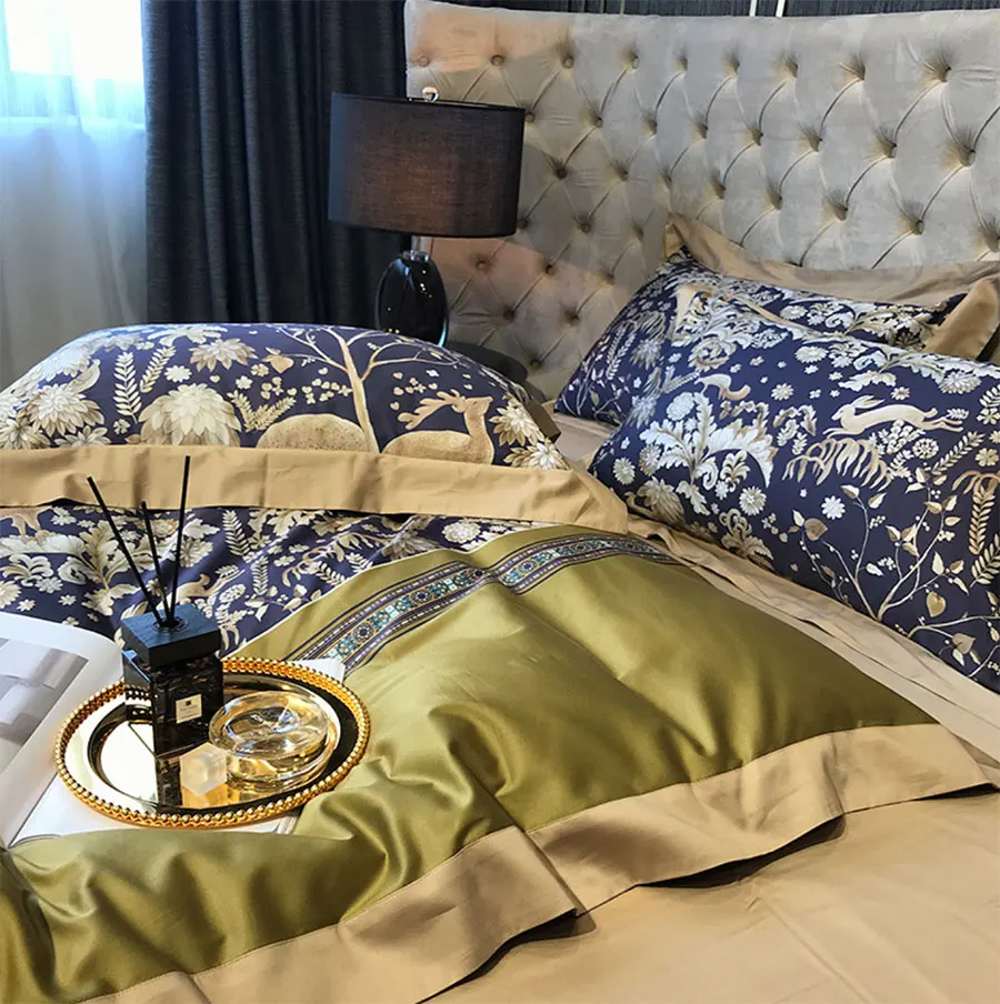 

Комплект постельного белья в винтажном европейском и американском стиле, удобное хлопковое постельное белье в ретро-стиле, простыня, навол...