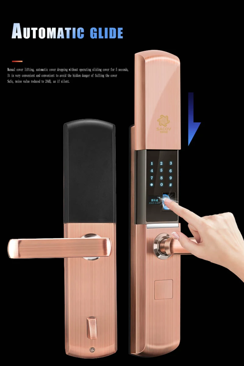 Security Electronic Smart Door Lock Fingerprint Lock APP Touch Password Keypad Card Fingerprint 5 Way Door Lock Electronic Hotel