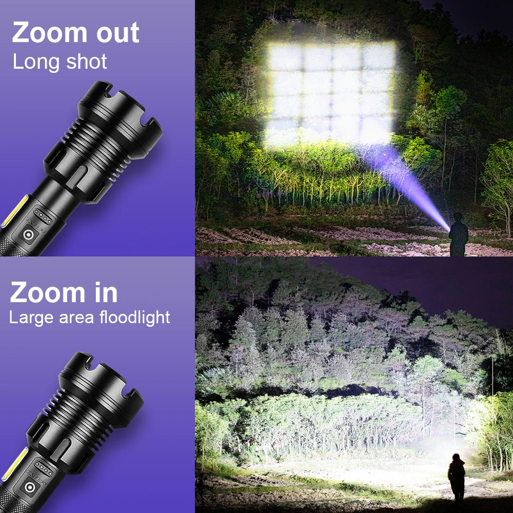 Super XHP199 Most Powerful LED Flashlight 26650 Rechargeable Tactical Torch USB Hunting Lantern XHP90 High Power Flashlights | Освещение