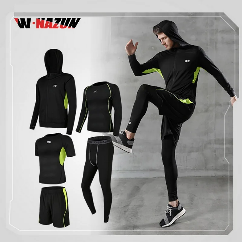 W nazun 5 шт./компл. мужской спортивный костюм для физических упражнений