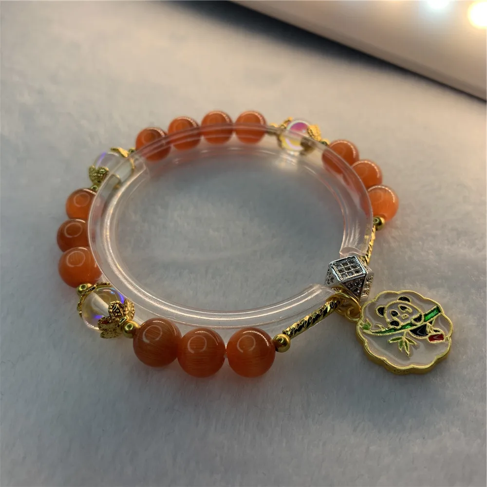 Новая мода 8 мм красный натуральный камень опал бусы браслет для женщин Йога