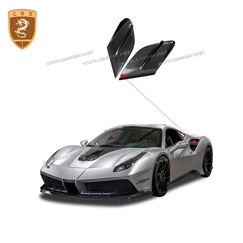 

CSS High Quality Car Side Air Flow Vent for Fender Hole Cover Intake For Ferrari 488 Auto Decoration Trim Cover