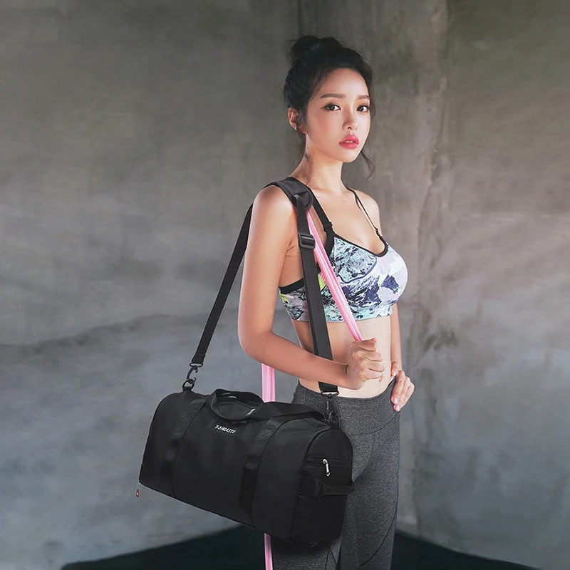 Женская спортивная сумка для фитнеса мужская розового и черного цвета девушек