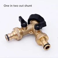 1set brass female 34 2 way tap water splitter 58 garden tap y quick connector irrigation valve hose pipe adapter