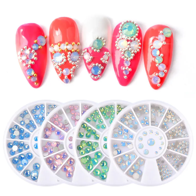 

Fashion Mixed Opal Nails Decoration for Manicure 2023 Flat Bottom Art Accessories for Nail Design