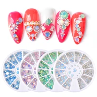 fashion mixed opal nails decoration for manicure 2021 flat bottom art accessories for nail design