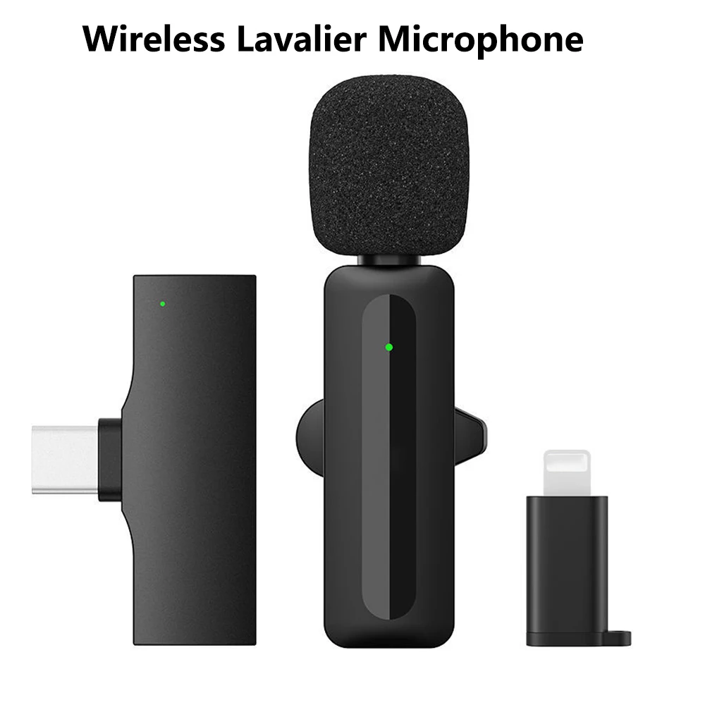 

Wireless Lavalier Microphone Portable Audio Video Recording Mini Mic for iPhone Android Live Broadcast Gaming Phone Microfonoe