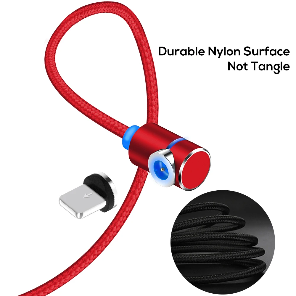 1 м Магнитный USB кабель для быстрой зарядки usb type C кабель для iPhone samsung Xiaomi huawei L type Micro USB кабель