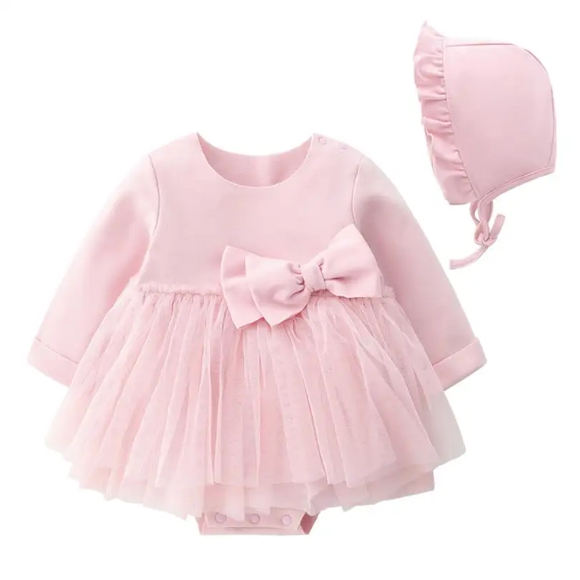 Детское хлопковое платье с длинным рукавом на возраст 0 12 месяцев|Боди для