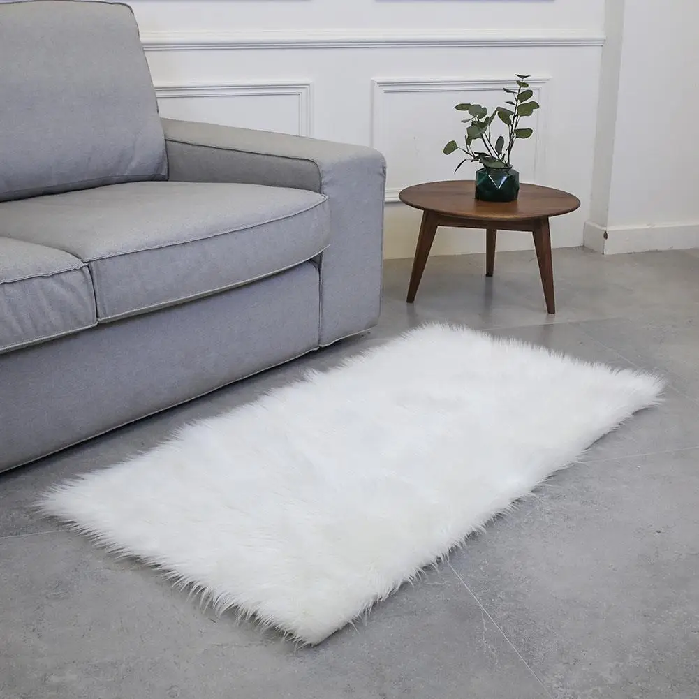 

Carpet Floor Fluffy Rugs Wool Carpet 120X60cm Multicolored Luxurious Warm Anti-Skid Chair Decoration Bedroom Home Mat Sofa