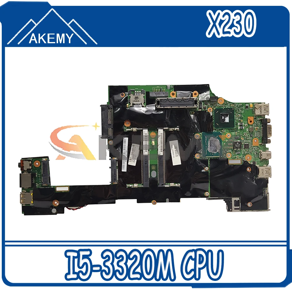 Материнская плата Akemy для Lenovo ThinkPad X230 X230i системная I5 i5 3320M CPU FRU 04X4501 04X1401 04W3712 04W6686
