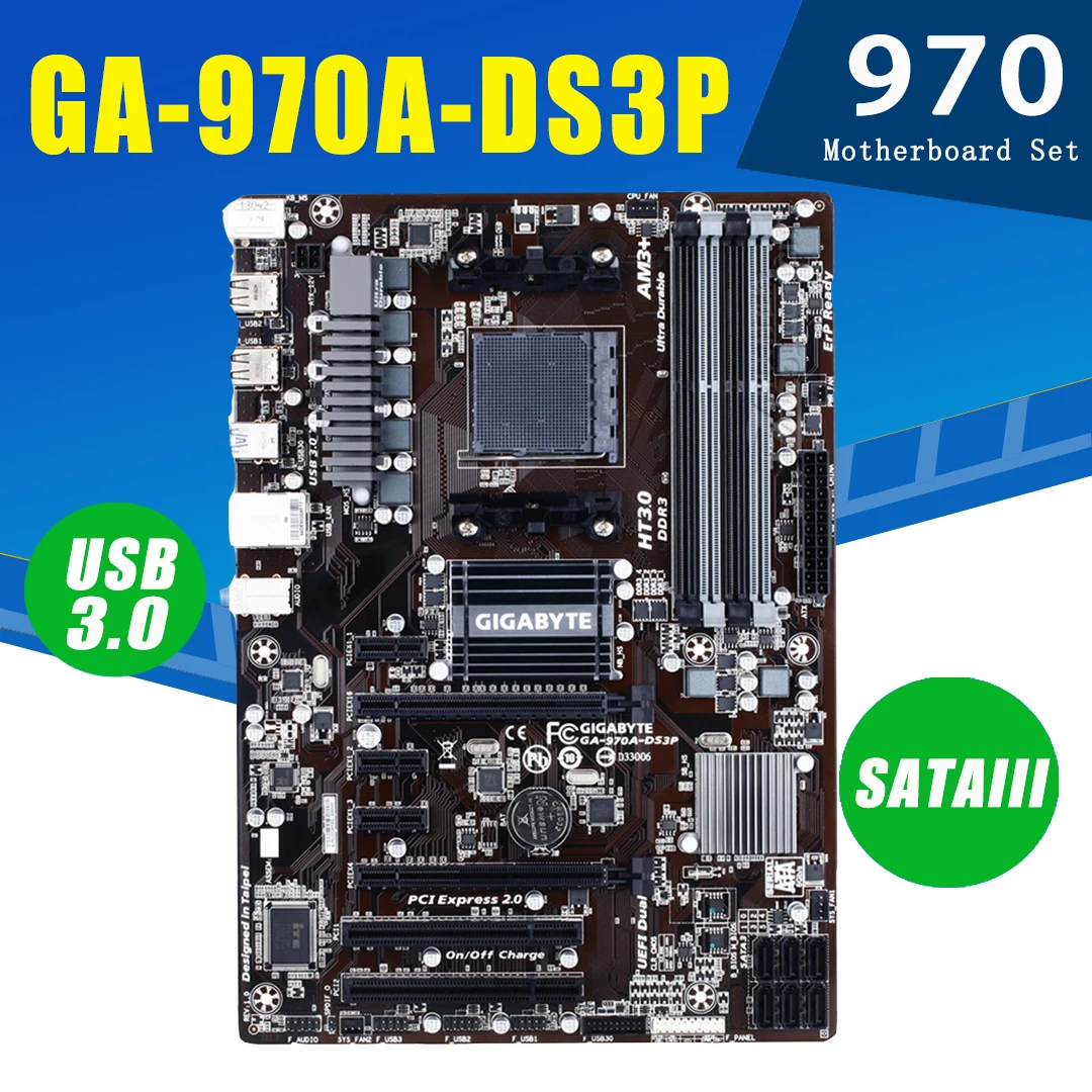 Preise Buchse AM3 + Gigabyte 970A-DS3P Motherboard Mit AMD FX-8300 2x8GB DDR3 Motherboard Set 3,3 GHz Desktop 970 Motherboard Set Verwendet