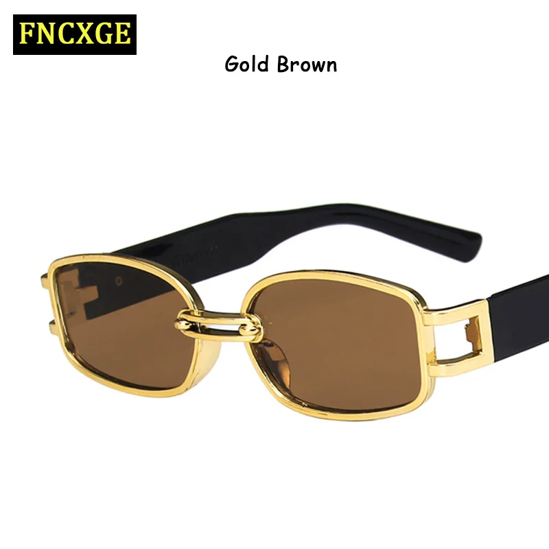 

Retro Vintage Women Men Sunglasses Fashion Rectangle Shades For Lady Brand Designer Punk Sun Glasses UV400 Korean FNCXGE