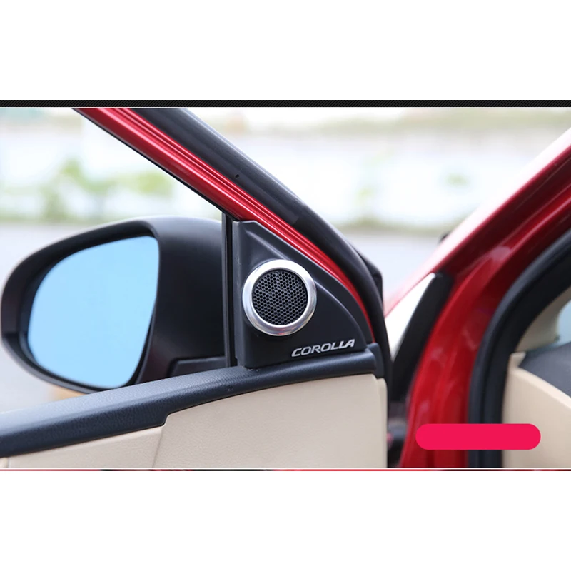 lsrtw2017 auto styling car A post sound trims for toyota corolla 2013 2014 2015 2016 2017 2018 E170 ring decoration chrome | Автомобили и