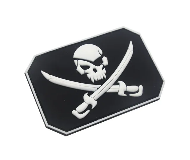 Pirate Red 6 x 9cm Morale Patches No Knife No Life SKULL PVC 3D Military Tactical Patch badge applique EMBLEM - Цвет: Pirate Red 6 x 9cm