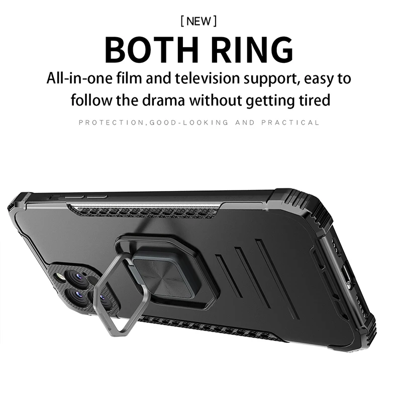 

Shockproof Armor Phone Case For iPhone 12 Pro Max Mini 11 Pro XR XS MAX 8 X 7 Plus Ring Stand Silicone Phone Back Cover