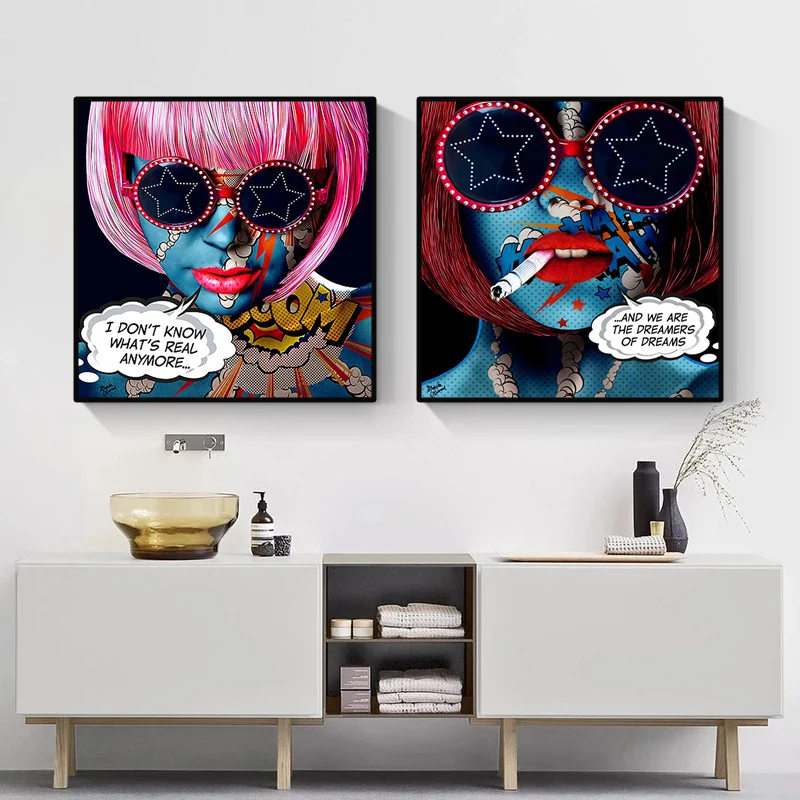 

Modern Graffiti Girl HD Print Canvas Art Paintings and Posters Living Room Home Decoration Painting Frameless Paintings