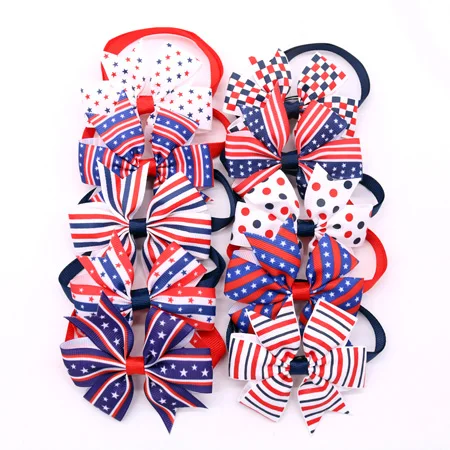 for 4th of July 100X собака кошка регулируемый галстук-бабочка уход за собакой аксессуары для маленьких собак Щенок Рождество Хэллоуин вечерние товары для домашних животных - Цвет: for 4th of July