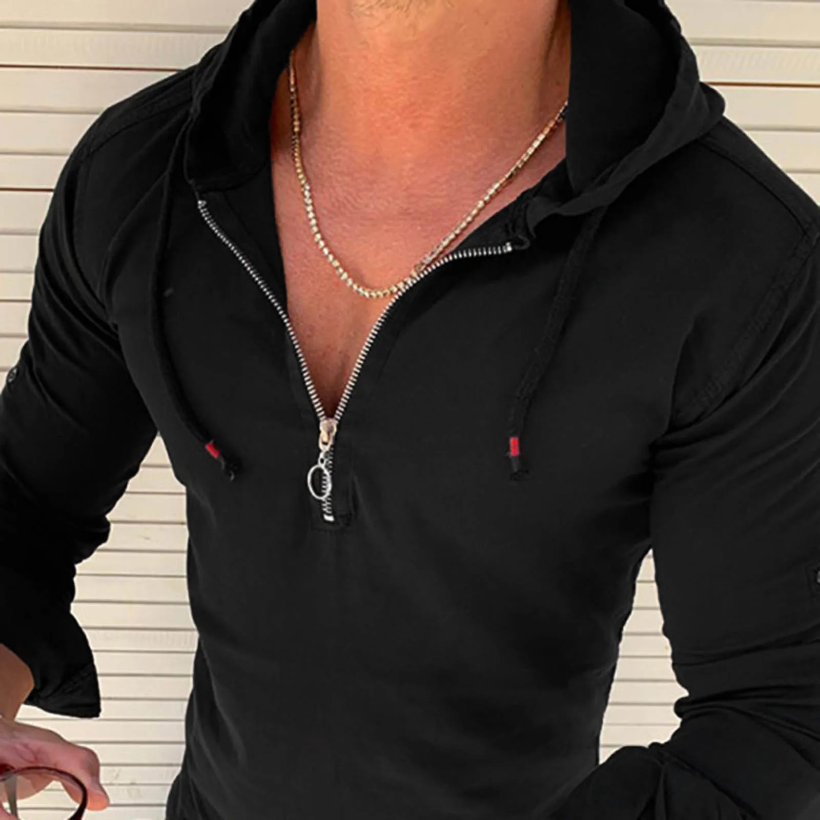 Толстовки для мужчин осень зима с капюшоном на молнии длинными рукавами футболка