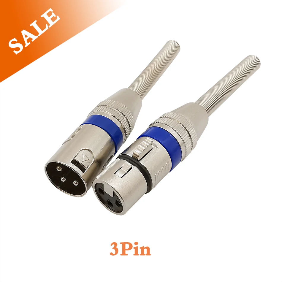 2 шт./лот XLR разъем 3Pin штекер гнездовой микрофон динамик аудио кабель провод