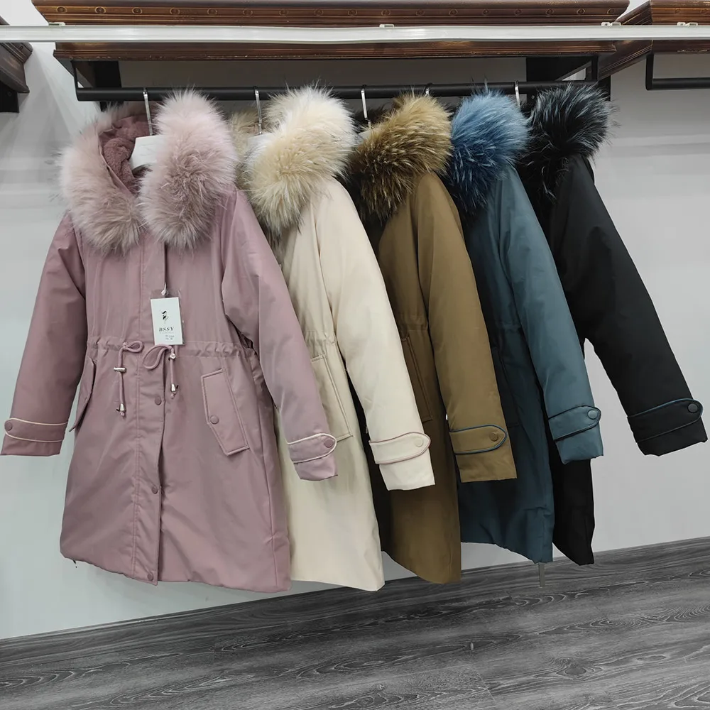 Vielleicht Fur Liner Winter Coat Woman 2021 Fashion Winter Jacket Women Long Cotton Padded Outwear Hooded Female Jacket and Coat