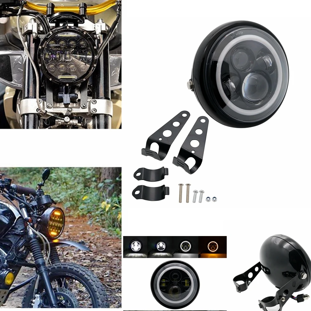 Мото rbike аксессуары 7 дюймов мото светодиодные фары для Harley Moto rcycles "корпус
