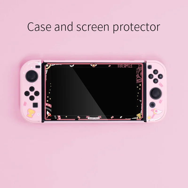 Чехол для Switch nintendo NS Joy Con Защитная пленка для экрана - Цвет: case and film