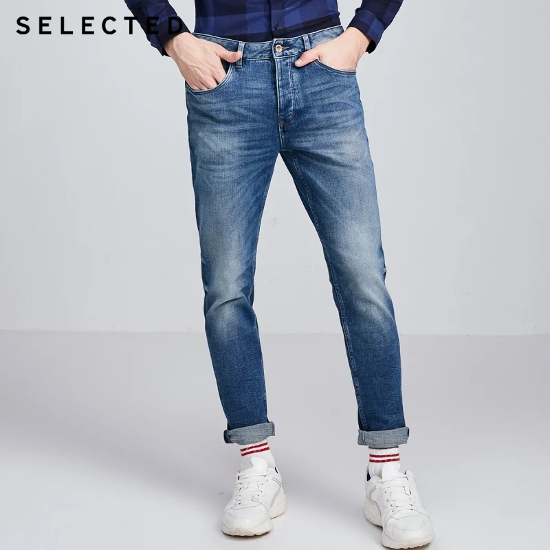 Мужские повседневные джинсы в стиле ретро с потертостями мужские зауженные S |