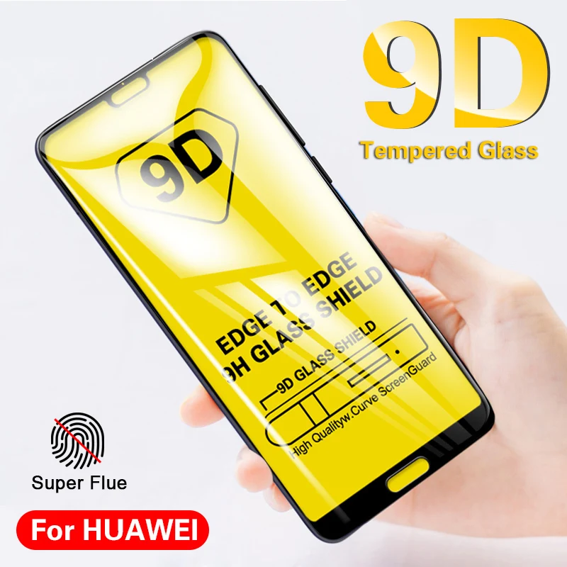 1000 шт. 9D изогнутые, с полным охватом закаленное стекло для huawei P30 P20 Pro P10 Plus P9 Mini P8 Lite Защитная пленка для экрана