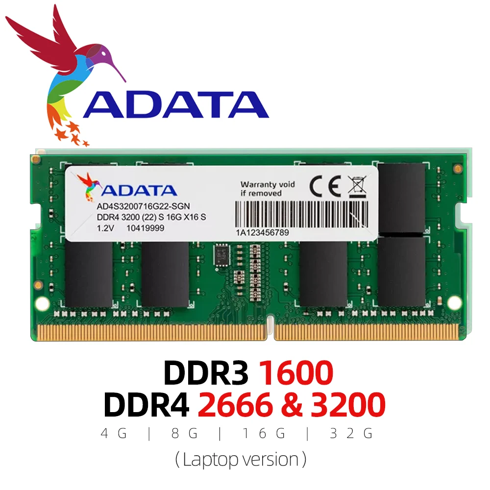 ADATA новая оперативная память DDR3 DDR4 4 ГБ 8 16 32 1600 МГц 2666 3200 для флуоресцентной памяти