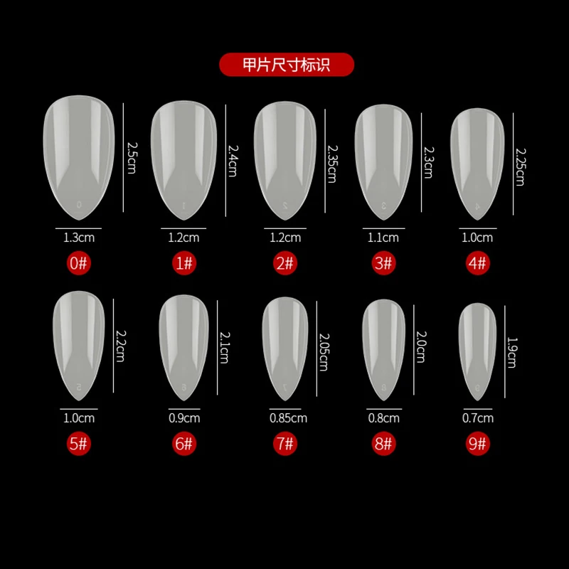 100 шт./коркор. накладные ногти миндаль прозрачные короткие полное покрытие ногтей